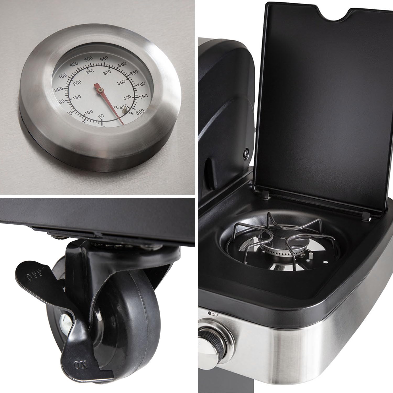 Cook'in Garden FIDGI 3 modular outdoor kitchen - 3-burner gas barbecue with thermometer Extra serving unit and sink