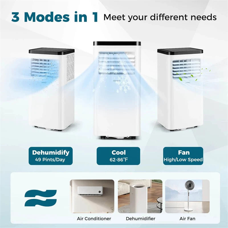10000 BTU Portable Air Conditioner, 3-in-1 AC Unit with Fan & Dehumidifier, Remote Control, 24H Timer - Product image 8