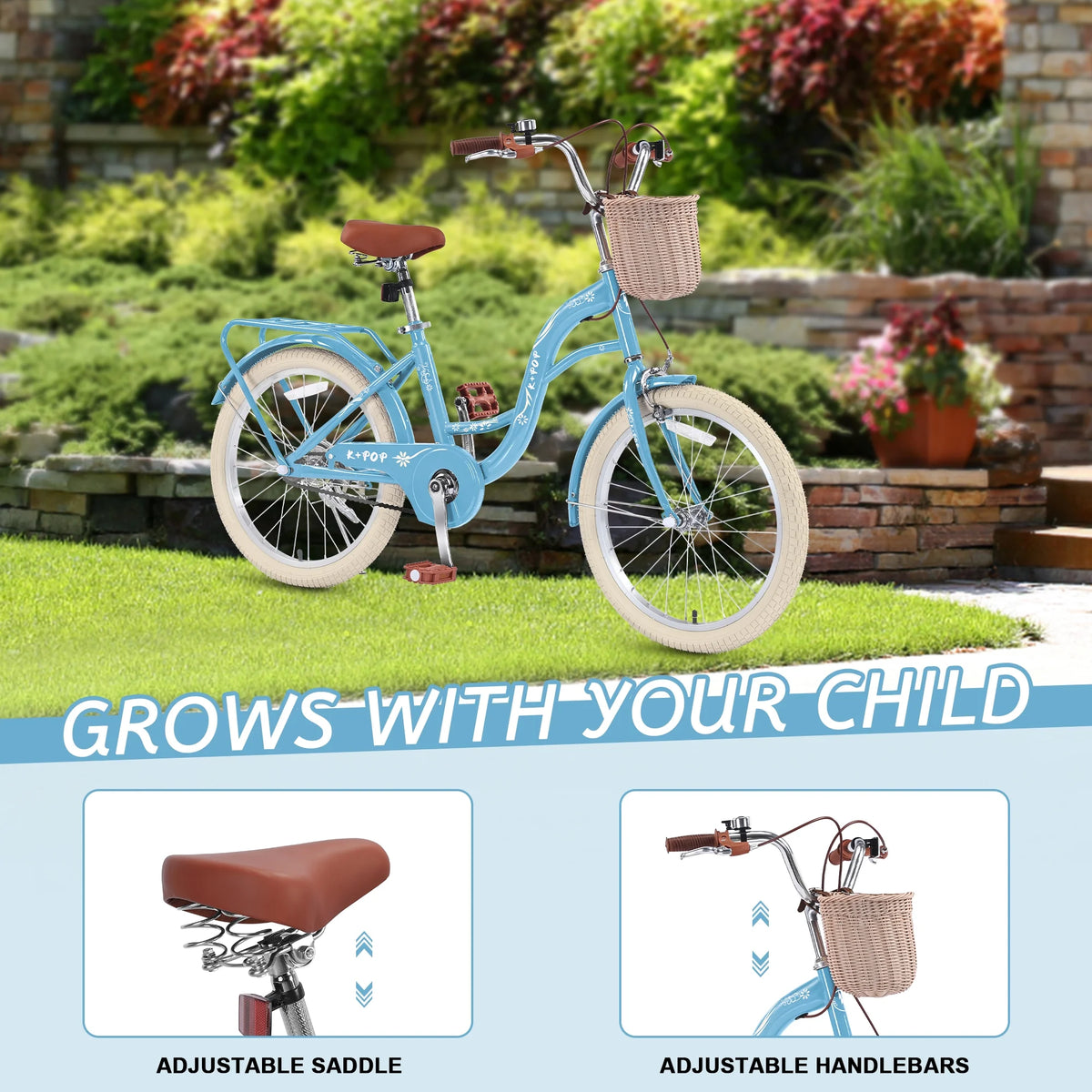 Bstjewey 20 in Girls Bike with Basket, Kids Bicycle for Ages 7 - 13 - Product image 14
