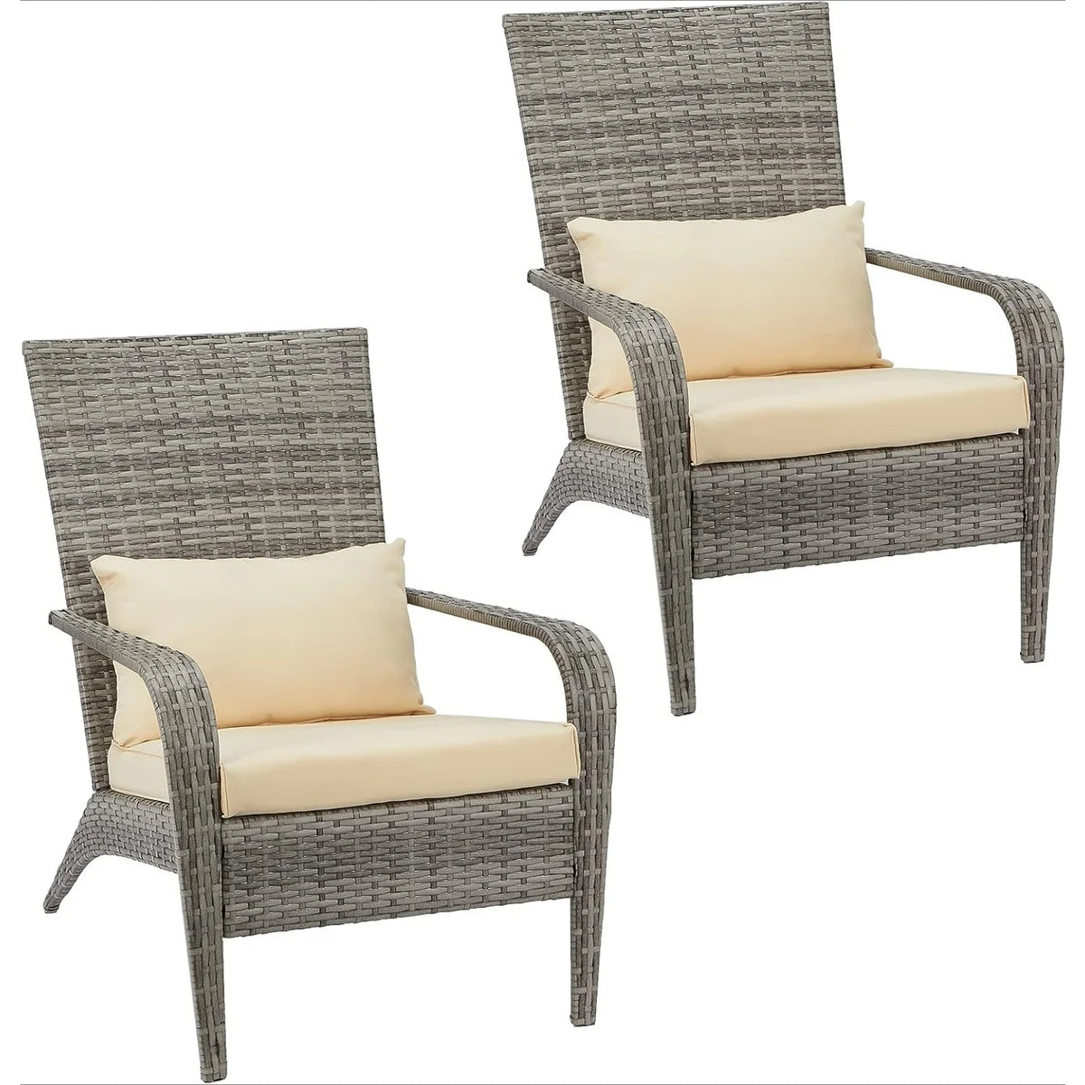 AECOJOY Patio Adirondack Wicker Chair, Outdoor Coconino Chair with Cushion and Pillow - Product image 8