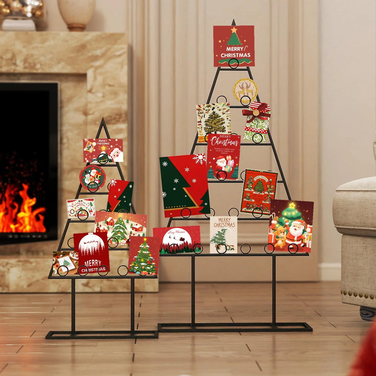 Tangkula 2 Pack Christmas Card Holder for Home Office Party Decoration - Product image 3