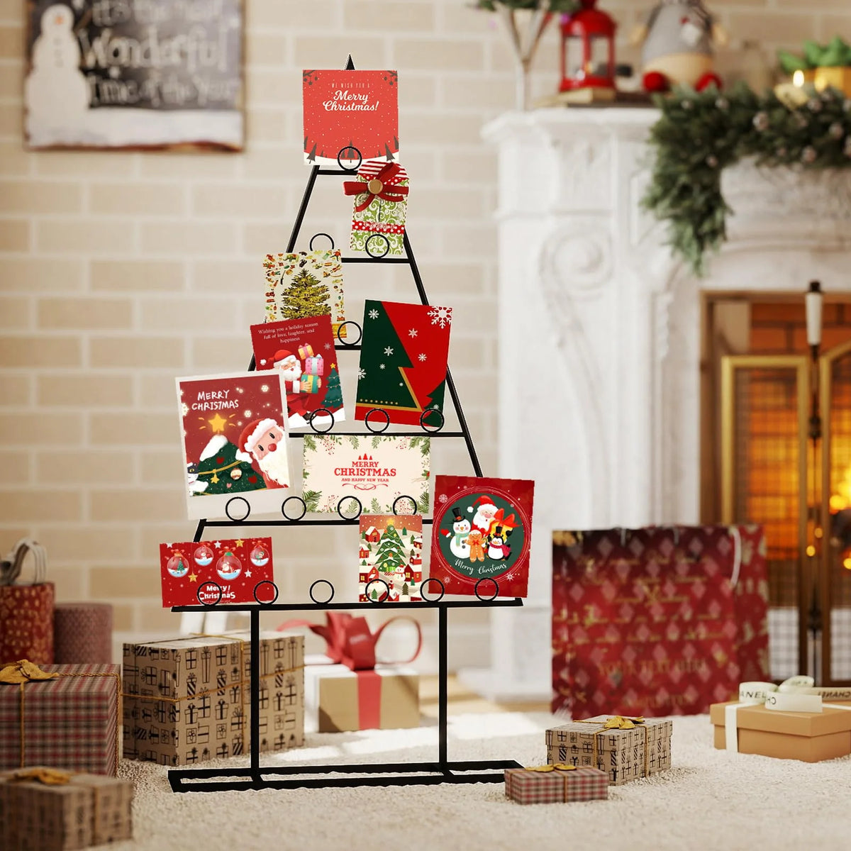 Tangkula 2 Pack Christmas Card Holder for Home Office Party Decoration - Product image 8