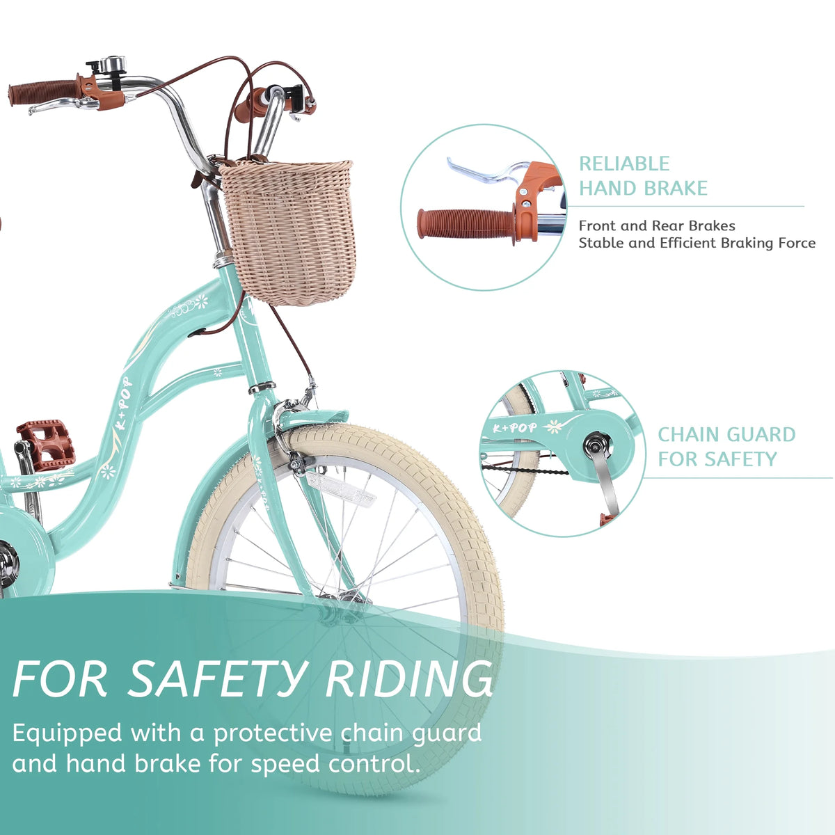 Bstjewey 20 in Girls Bike with Basket, Kids Bicycle for Ages 7 - 13 - Product image 9