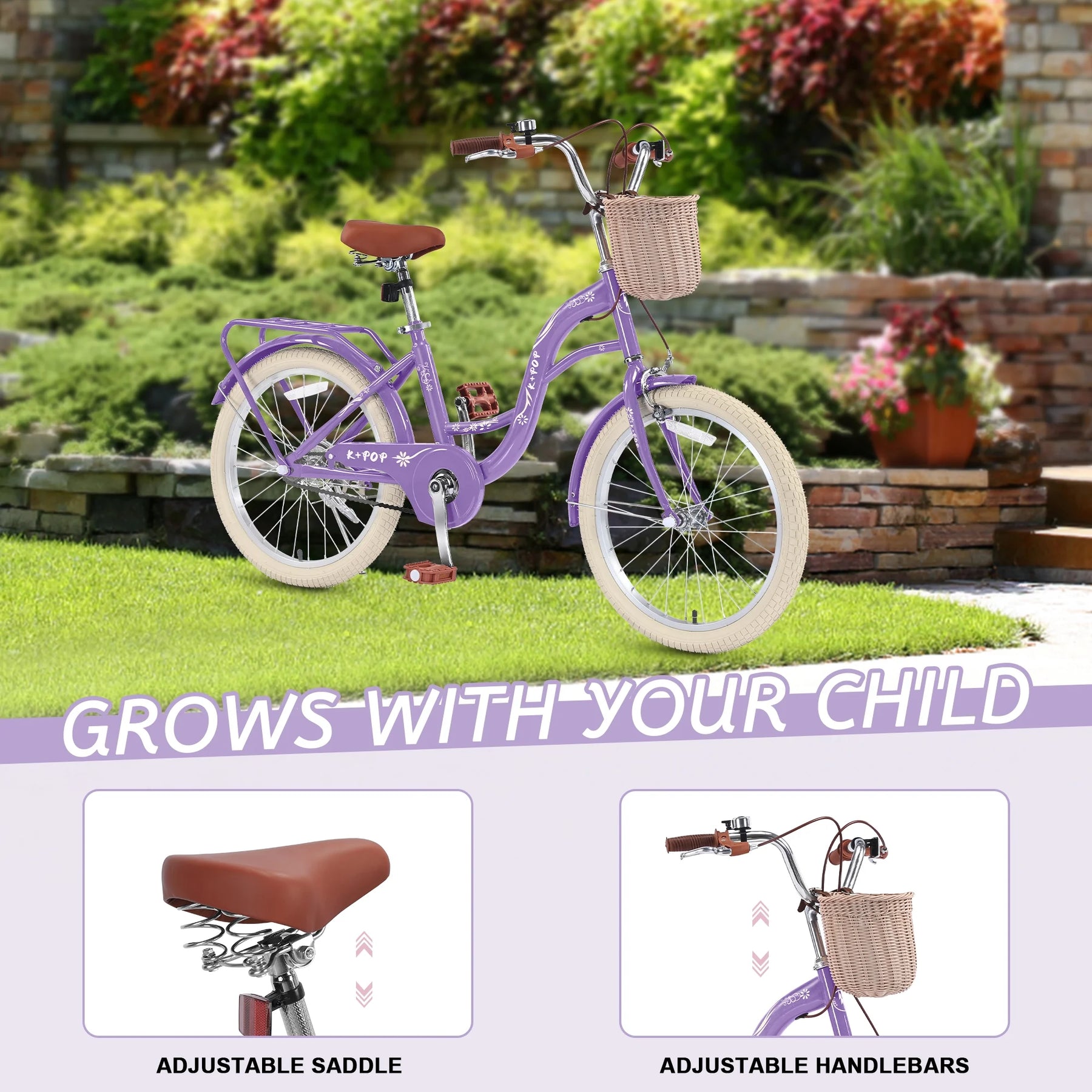 Bstjewey 20 in Girls Bike with Basket, Kids Bicycle for Ages 7 - 13 - Product image 21