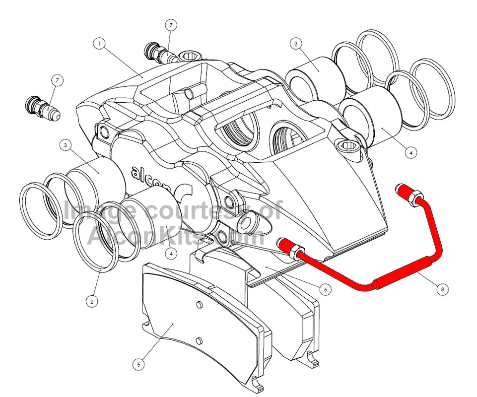 Mono4 Bridge (Crossover) Pipe (for 32mm disc system calipers)