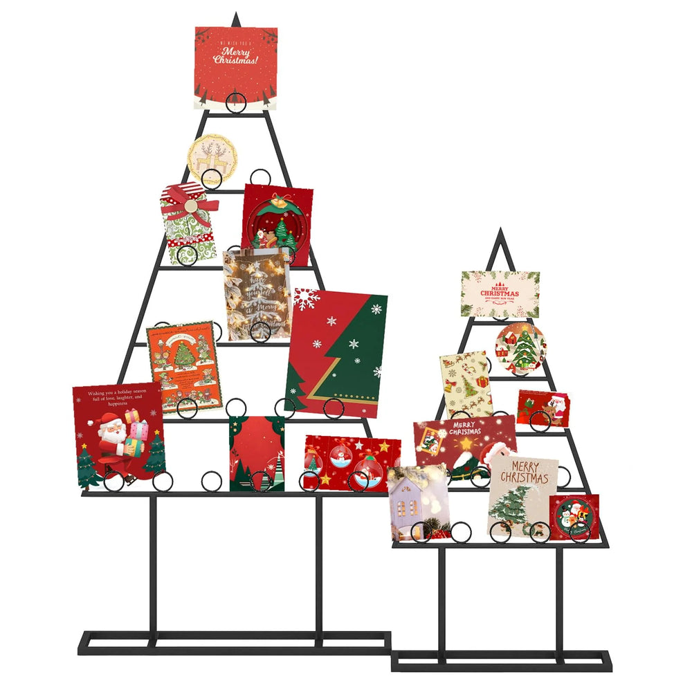 Tangkula 2 Pack Christmas Card Holder for Home Office Party Decoration
