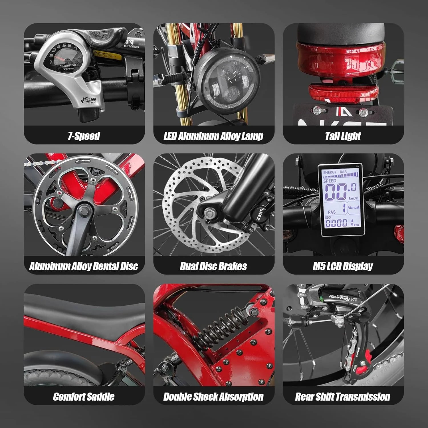 Peak 3000W AKEZ Kingkong 1500W Electric Bike, 31MPH Electric Dirt Bike for Adults - Product image 11