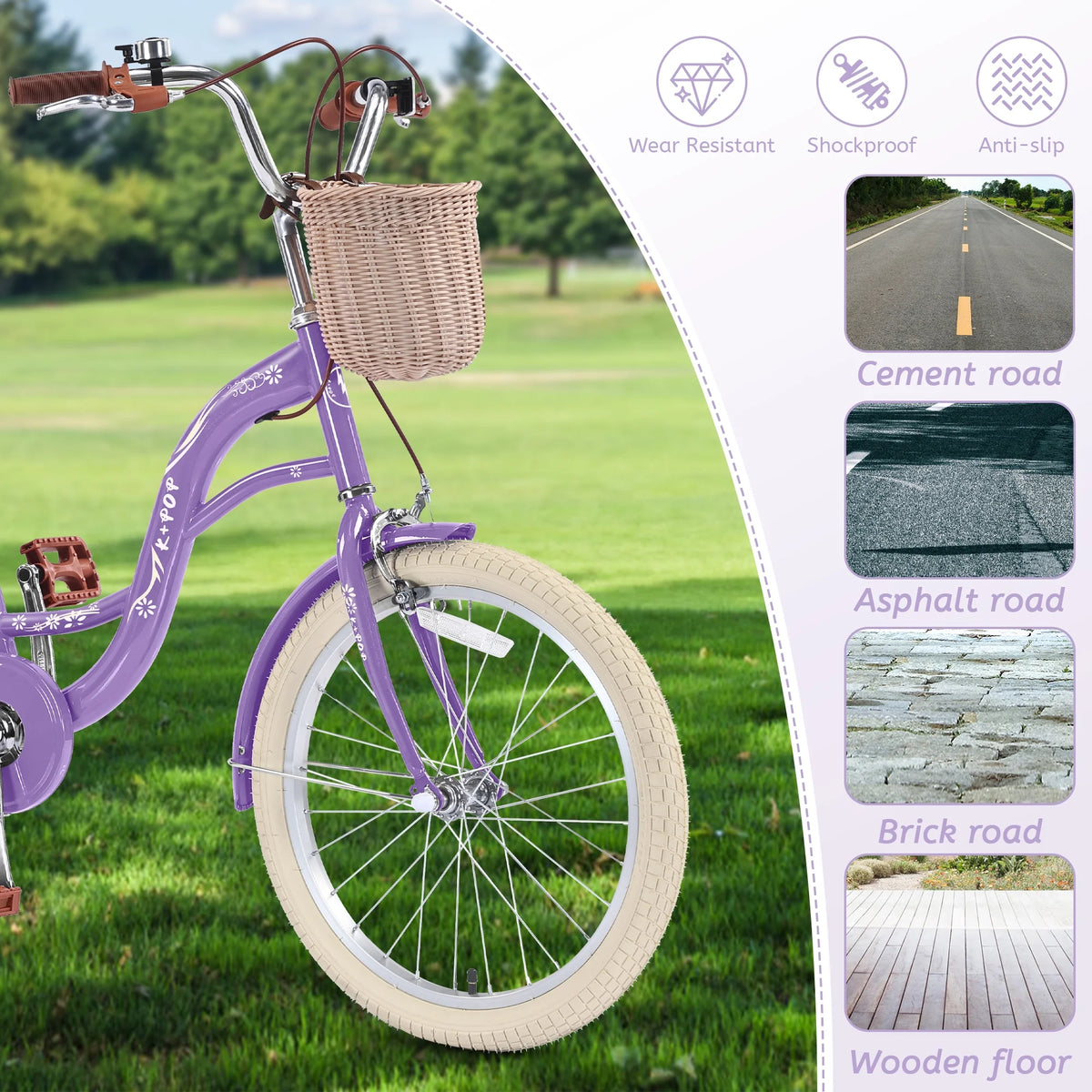 Bstjewey 20 in Girls Bike with Basket, Kids Bicycle for Ages 7 - 13 - Product image 24