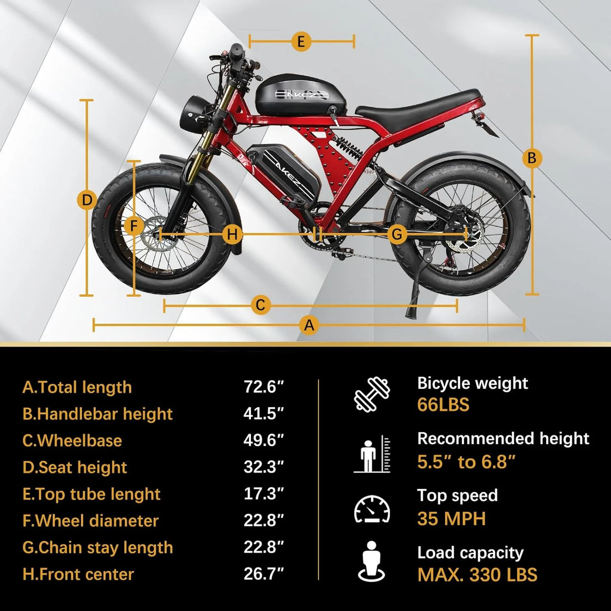 Peak 3000W AKEZ Kingkong 1500W Electric Bike, 31MPH Electric Dirt Bike for Adults - Product image 9