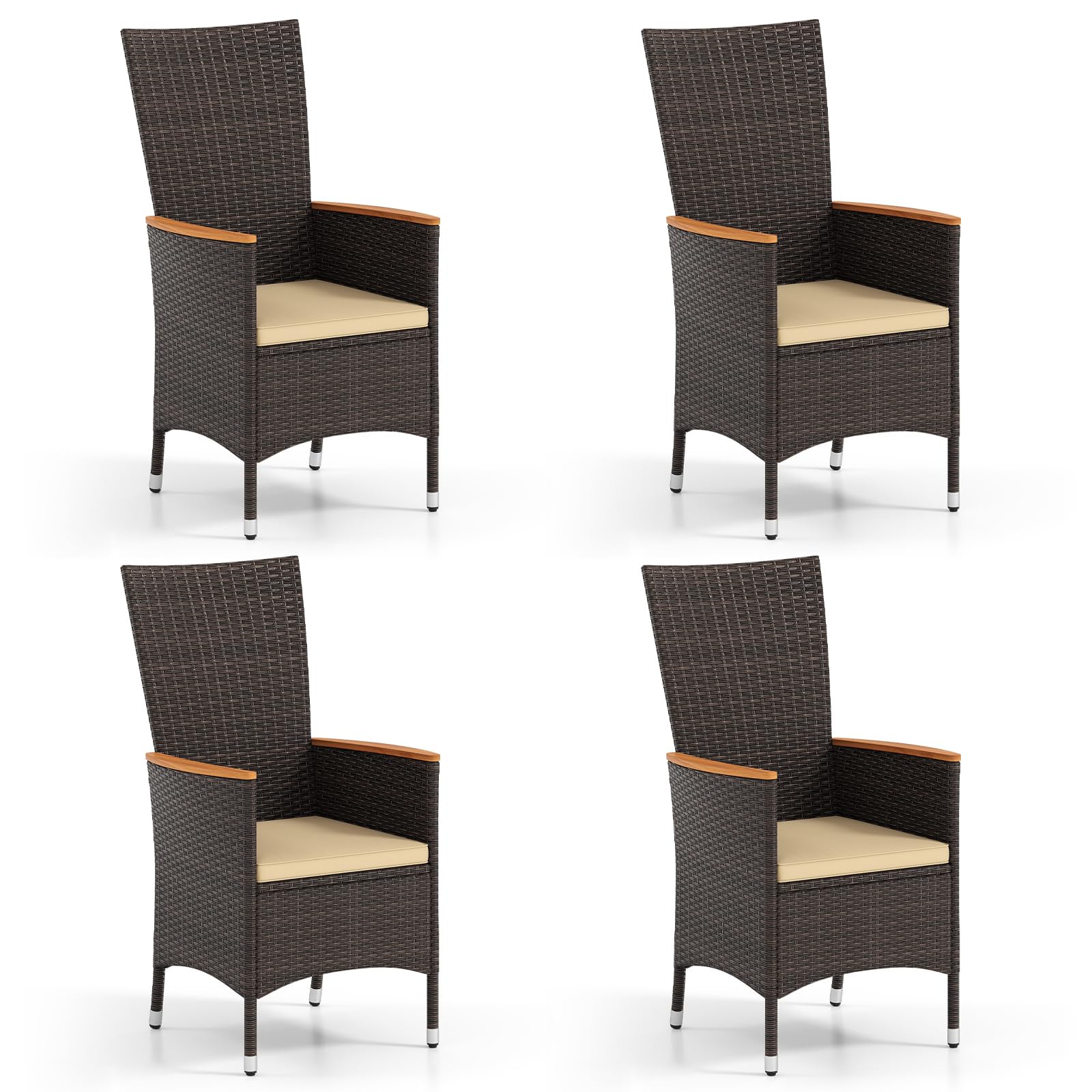 Tangkula Patio High Back Rattan Dining Chairs Set of 2/4 - Product image 10