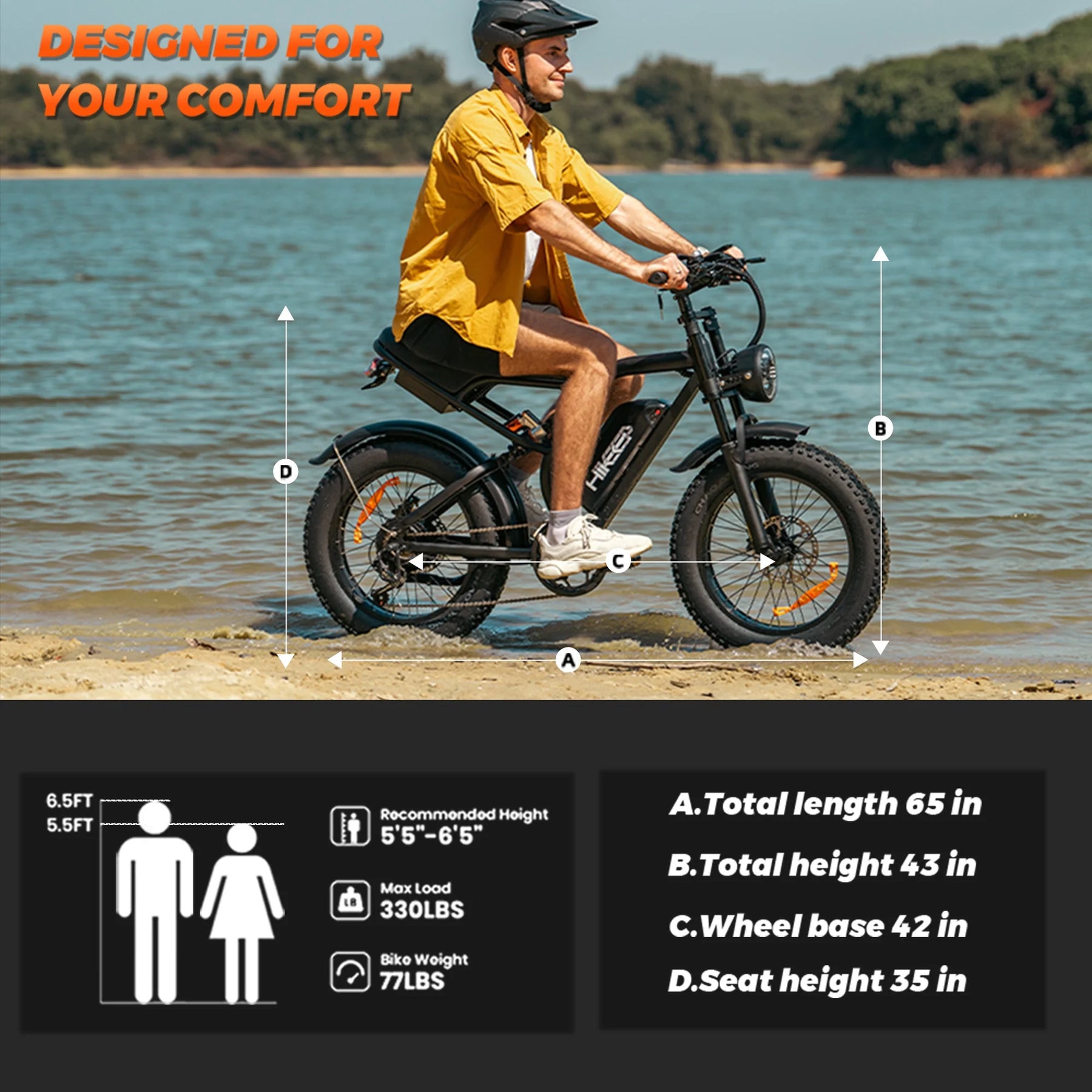 20" Fat Tire Electric Bike for Adults, 1500W Peak Adults Ebike, 48V 15ah Battery Electric Mountain Bike - Product image 9