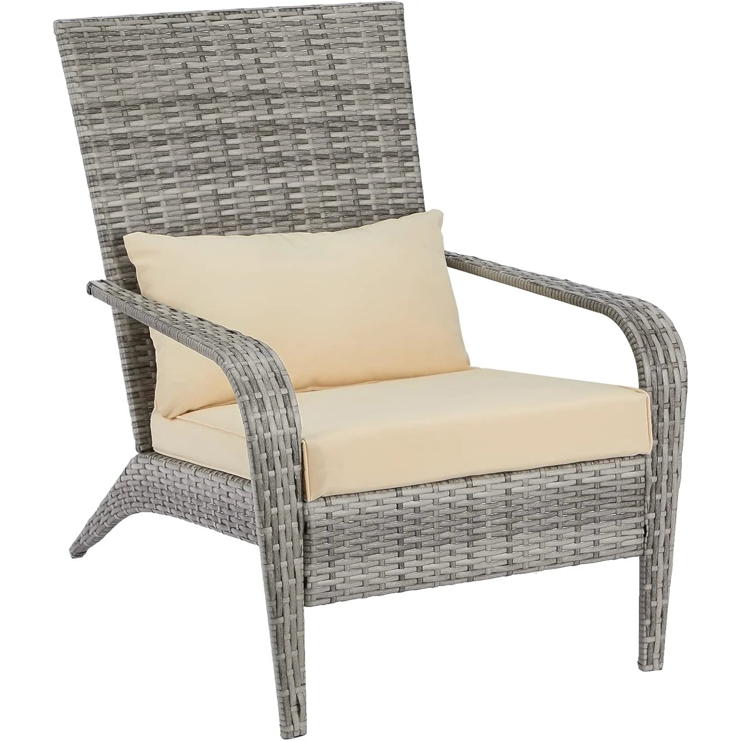 AECOJOY Patio Adirondack Wicker Chair, Outdoor Coconino Chair with Cushion and Pillow - Product image 1